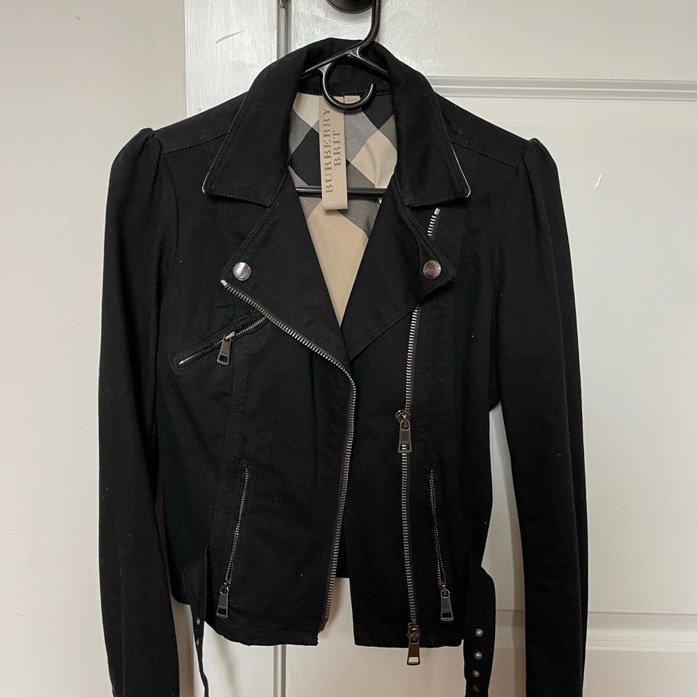 Burberry Black Utility Moto Jacket